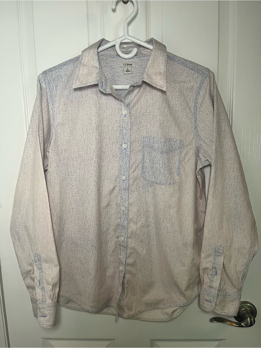 L.L. Bean Subtle Botanical Patterned Button-Down Shirt